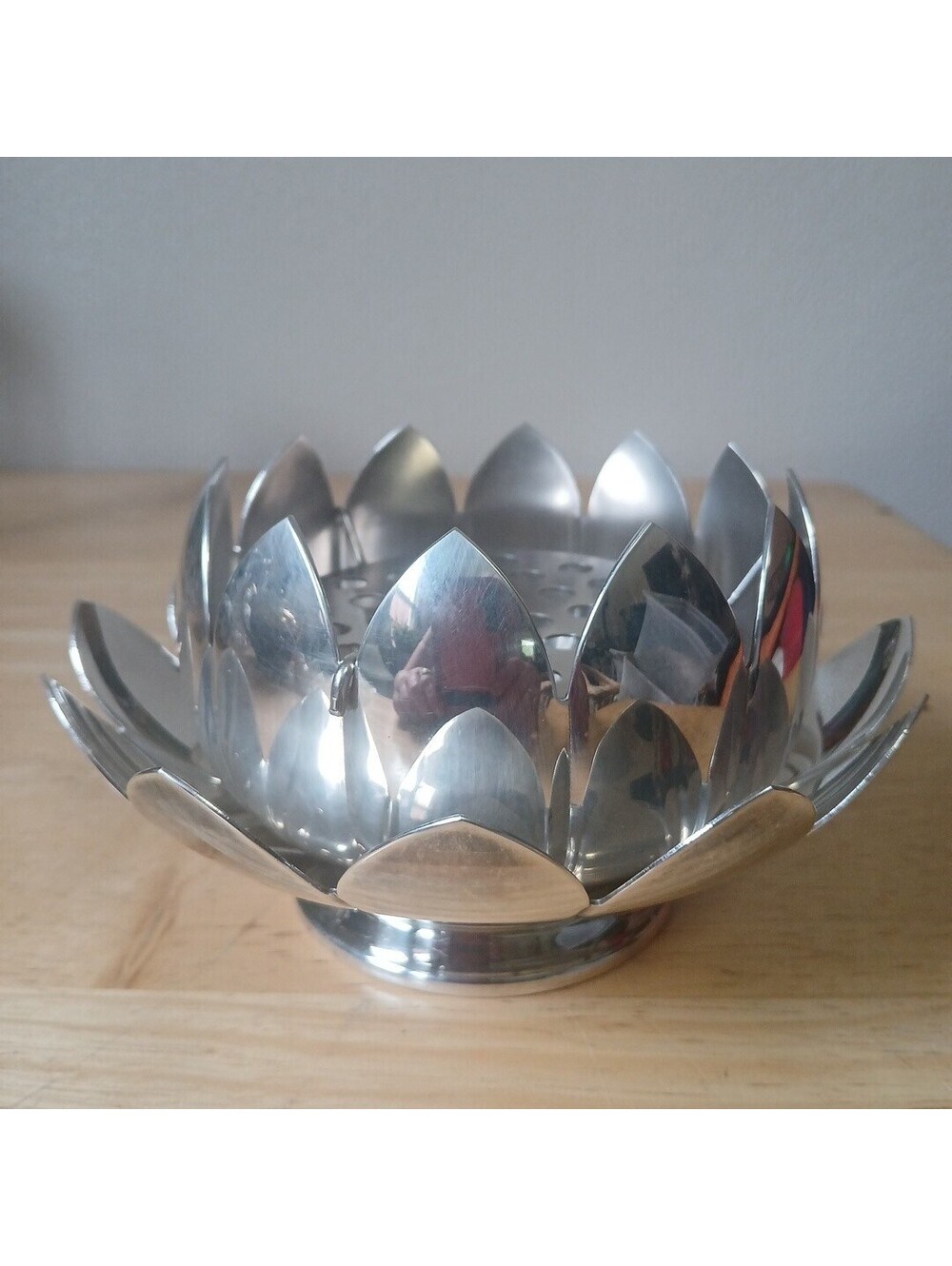 Vintage Reed & Barton 3002 3-Piece Water Lily Lotus Silver Plate Flower Frog